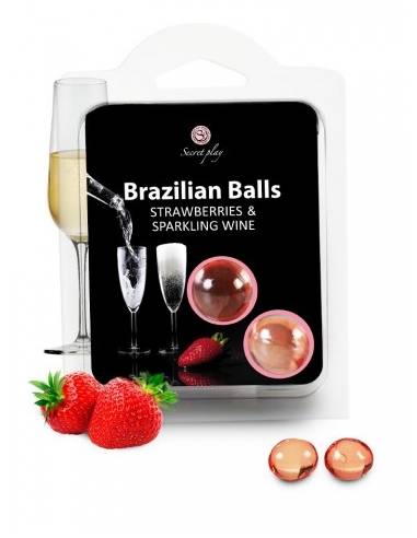 2 bolas de masaje de aceite fresa-cava Brazilian