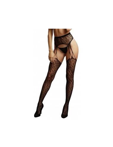 Medias con liguero de leopardo y rejilla Le Desir