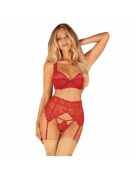 Liguero y tanga rojo Lonesia Obsessive