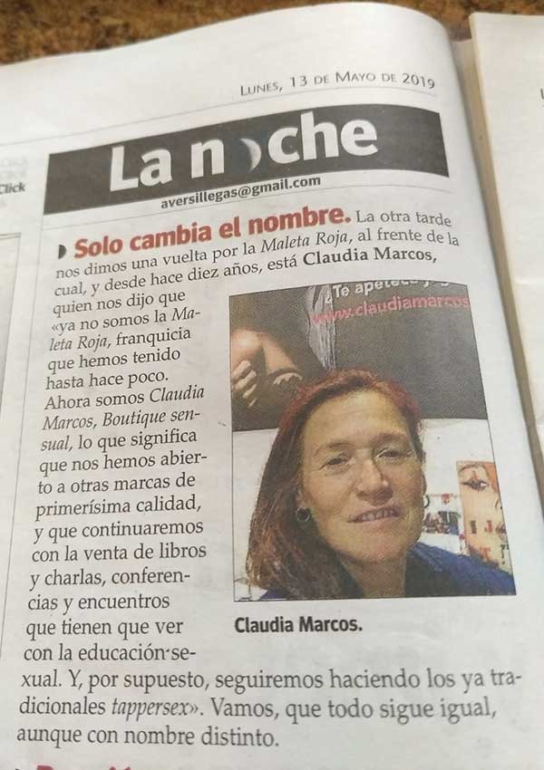 Solo cambia el nombre: De La Maleta Roja a Claudia Marcos, boutique sensual